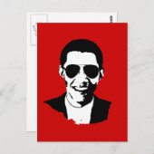 Barack Obama-Sonnenbrille Postkarte (Vorne/Hinten)