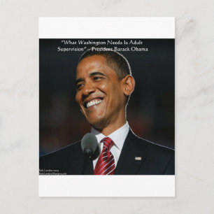 Barack Obama & Spaß Quotierungen Postkarte