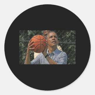 Barack Obama spielt Basketball-Präsident Runder Aufkleber