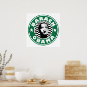 Barack Obama Star Coffeine Green Star Kaffee Buck Poster (Küche)
