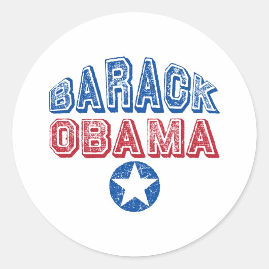 Barack Obama Star Runder Aufkleber (Vorderseite)