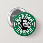 Barack Obama Stern-Koffein Button (Vorne & Hinten)