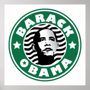 Barack Obama Stern-Koffeingrünstern-Kaffeedollar Poster