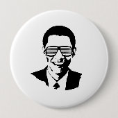 BARACK OBAMA SUNGLASSES STRIPES -.pnng Button (Vorderseite)
