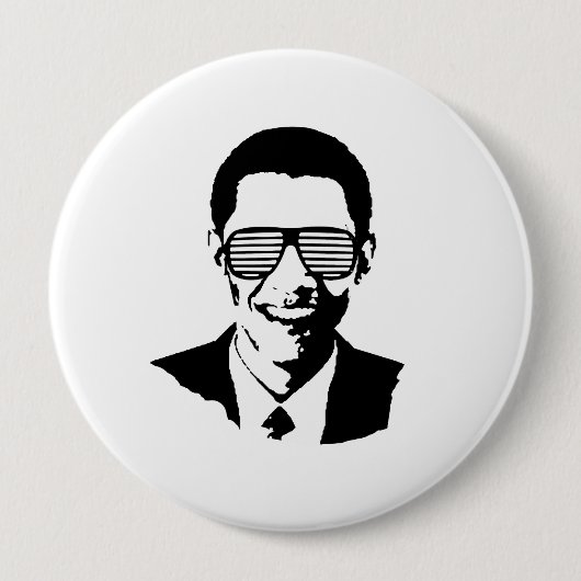 BARACK OBAMA SUNGLASSES STRIPES -.pnng Button (Vorderseite)