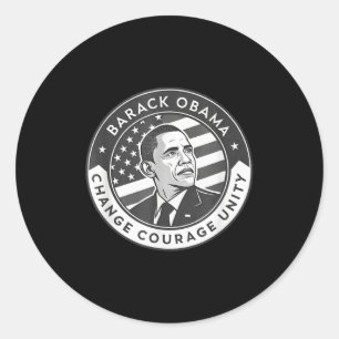 Barack Obama Tribut Kunst Wandel Mut Einheit T-Shi Runder Aufkleber