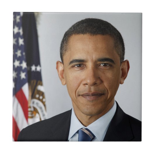 Barack Obama US-Präsident Weißes Haus Portrait Fliese (Vorderseite)