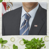 Barack Obama US-Präsident Weißes Haus Portrait Geschirrtuch (Gefaltet)
