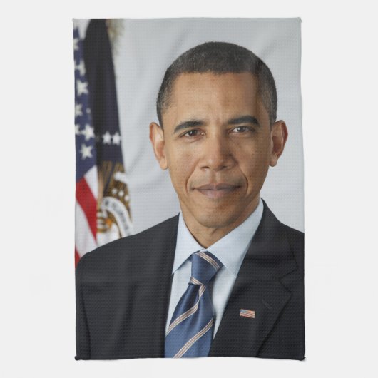 Barack Obama US-Präsident Weißes Haus Portrait Geschirrtuch (Vertikal)