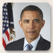 Barack Obama US-Präsident Weißes Haus Portrait Getränkeuntersetzer (Vorderseite)