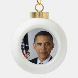 Barack Obama US-Präsident Weißes Haus Portrait Keramik Kugel-Ornament