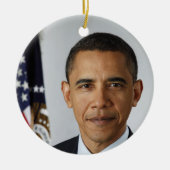 Barack Obama US-Präsident Weißes Haus Portrait Keramik Ornament (Vorne)