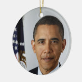 Barack Obama US-Präsident Weißes Haus Portrait Keramik Ornament (Links)
