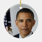 Barack Obama US-Präsident Weißes Haus Portrait Keramik Ornament (Hinten)
