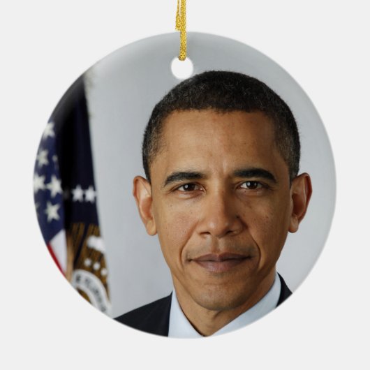 Barack Obama US-Präsident Weißes Haus Portrait Keramik Ornament (Hinten)