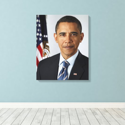 Barack Obama US-Präsident Weißes Haus Portrait Leinwanddruck (Insitu (Holzboden))