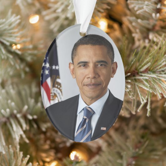 Barack Obama US-Präsident Weißes Haus Portrait Ornament (Baum)