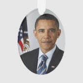 Barack Obama US-Präsident Weißes Haus Portrait Ornament (Rückseite)