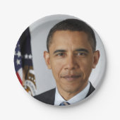 Barack Obama US-Präsident Weißes Haus Portrait Pappteller (Vorderseite)