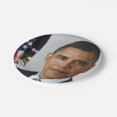 Barack Obama US-Präsident Weißes Haus Portrait Pappteller (Schrägansicht)