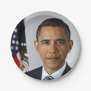 Barack Obama US-Präsident Weißes Haus Portrait Pappteller