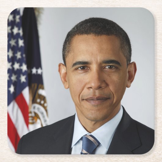 Barack Obama US-Präsident Weißes Haus Portrait Rechteckiger Pappuntersetzer (Vorderseite)