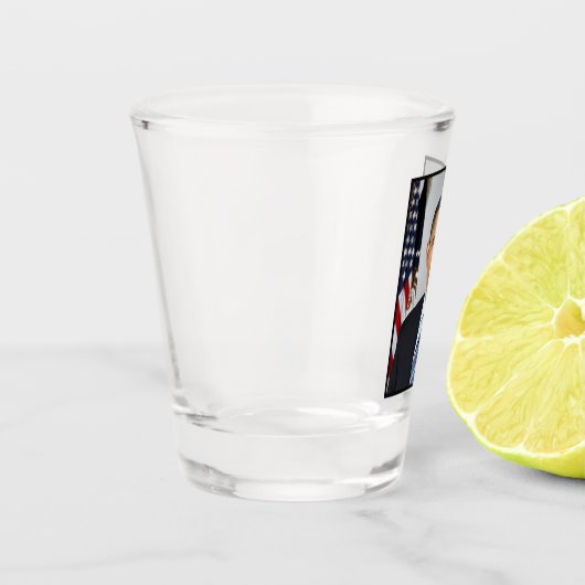 Barack Obama US-Präsident Weißes Haus Portrait Schnapsglas (Links)