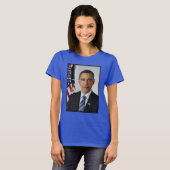 Barack Obama US-Präsident Weißes Haus Portrait T-Shirt (Vorne ganz)