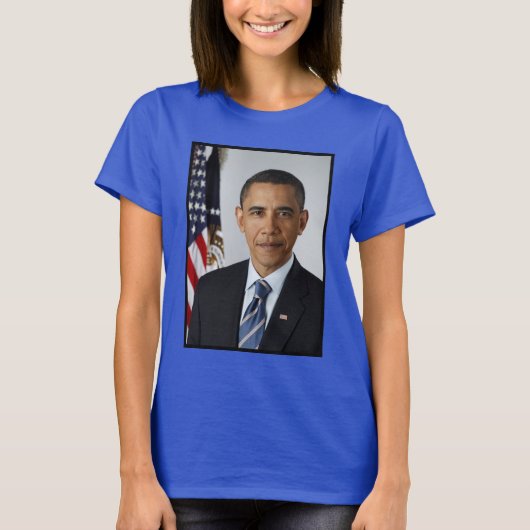 Barack Obama US-Präsident Weißes Haus Portrait T-Shirt (Vorderseite)