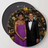 Barack Obama US-Präsident White House Weihnachten Button (Vorne & Hinten)