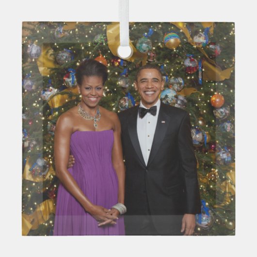 Barack Obama US-Präsident White House Weihnachten Ornament Aus Glas (Vorderseite)