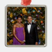 Barack Obama US-Präsident White House Weihnachten Ornament Aus Metall (Vorne)