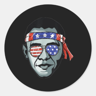 Barack Obama Usa Gles Bandana Patriotic Proud Demo Runder Aufkleber