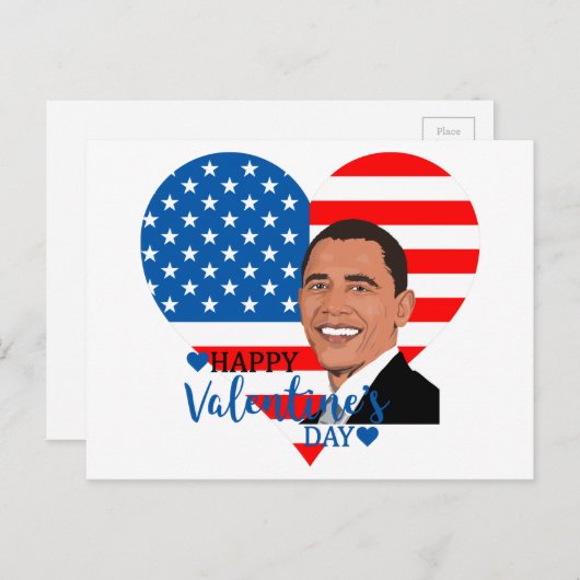 Barack Obama Valentinsgruß Feiertagspostkarte (Vorne/Hinten)