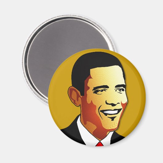 Barack Obama Vector Illustration Magnet (Vorderseite/Rückseite)
