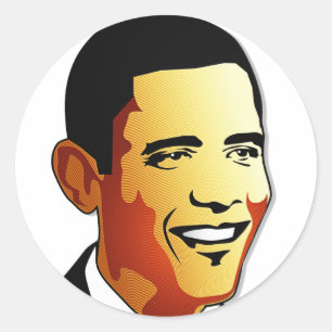 Barack Obama vektorillustration Runder Aufkleber