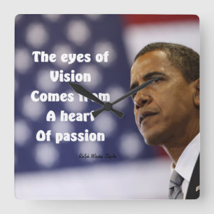 Barack-Obama-Wanduhr Quadratische Wanduhr