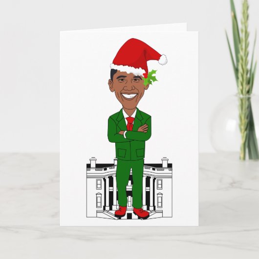 Barack Obama Weihnachtsmann Feiertagskarte (Vorderseite)