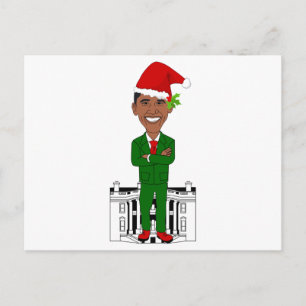 barack obama weihnachtsmann feiertagspostkarte