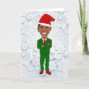 barack obama weihnachtsmänner feiertagskarte
