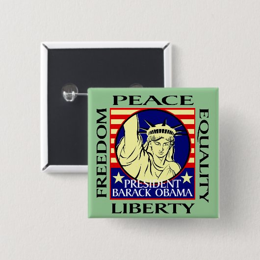 BARACK OBAMA WINS! - Maßgeschneiderte Button (Vorne & Hinten)