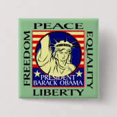 BARACK OBAMA WINS! - Maßgeschneiderte Button (Vorderseite)