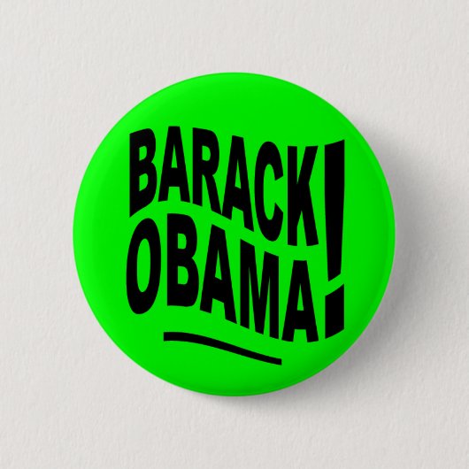 Barack Obama Wirbel Lime Green Button (Vorderseite)