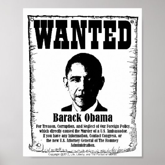 Barack Obama Wollte Poster (Vorne)