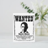 Barack Obama Wollte Poster Postkarte (Stehend Vorderseite)