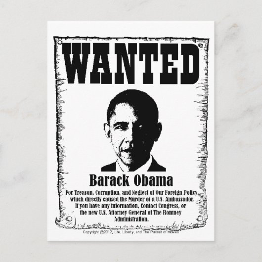 Barack Obama Wollte Poster Postkarte (Vorderseite)