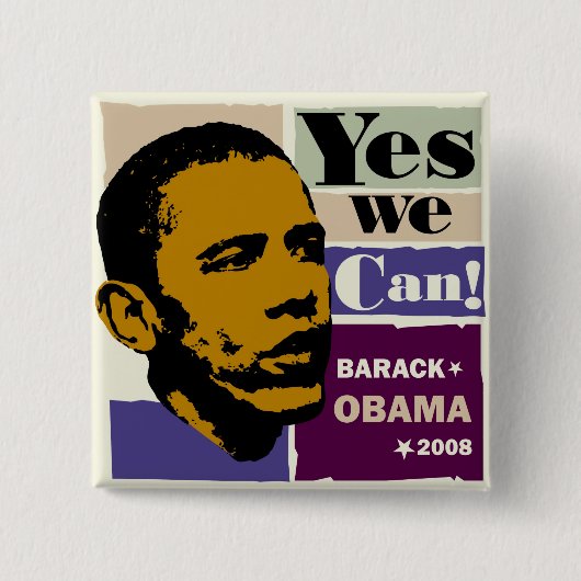 Barack Obama "Yes We Can!"-Knopf Button (Vorderseite)