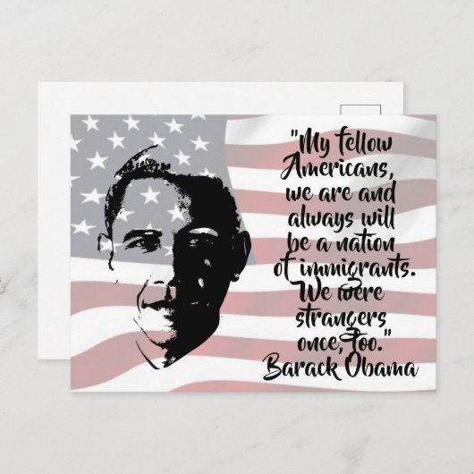 Barack Obama Zitat zur amerikanischen Flag-Postkar Postkarte (Vorne/Hinten)