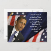 Barack Obama Zitat zur Geschichte Postkarte (Vorne/Hinten)