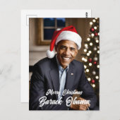 Barack Obama zu Weihnachten in der Weihnachtsmannm Postkarte (Vorne/Hinten)